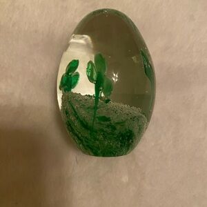 Green Glass Art Sculpture